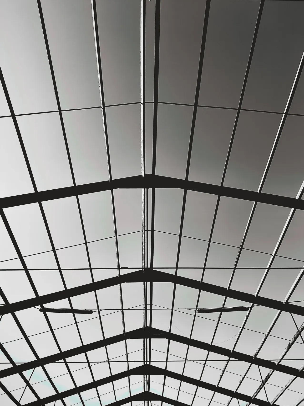 White underside of an insulated metal roof