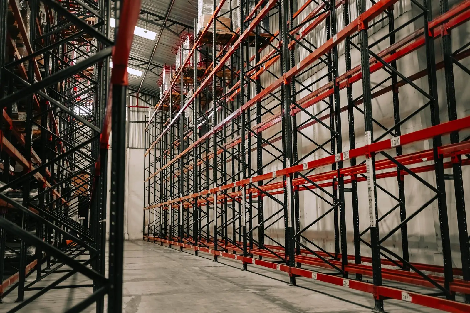 Large warehouse with pallet racking